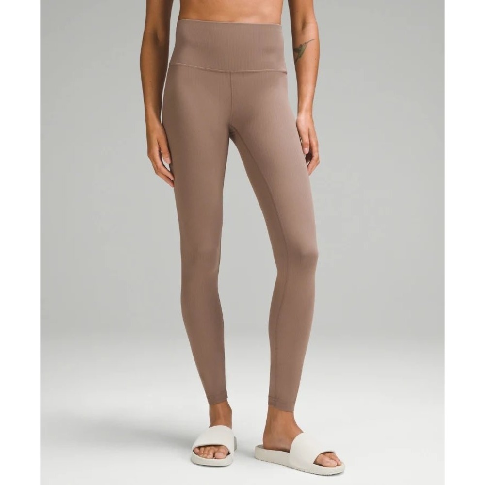 Lululemon Wunder Train High-Rise Ribbed Tight 25" Taupetastic Size 6 Athletic